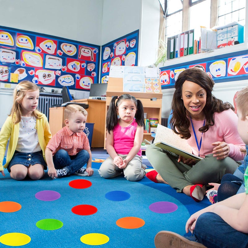 IKAYAS 48 Pcs Carpet Spots Markers Carpet Circles Carpet Markers for Kids Social Distancing and Wait Line Up, Removable Carpet Dots Floor Dots for Classroom, 8 Colors - Image 5